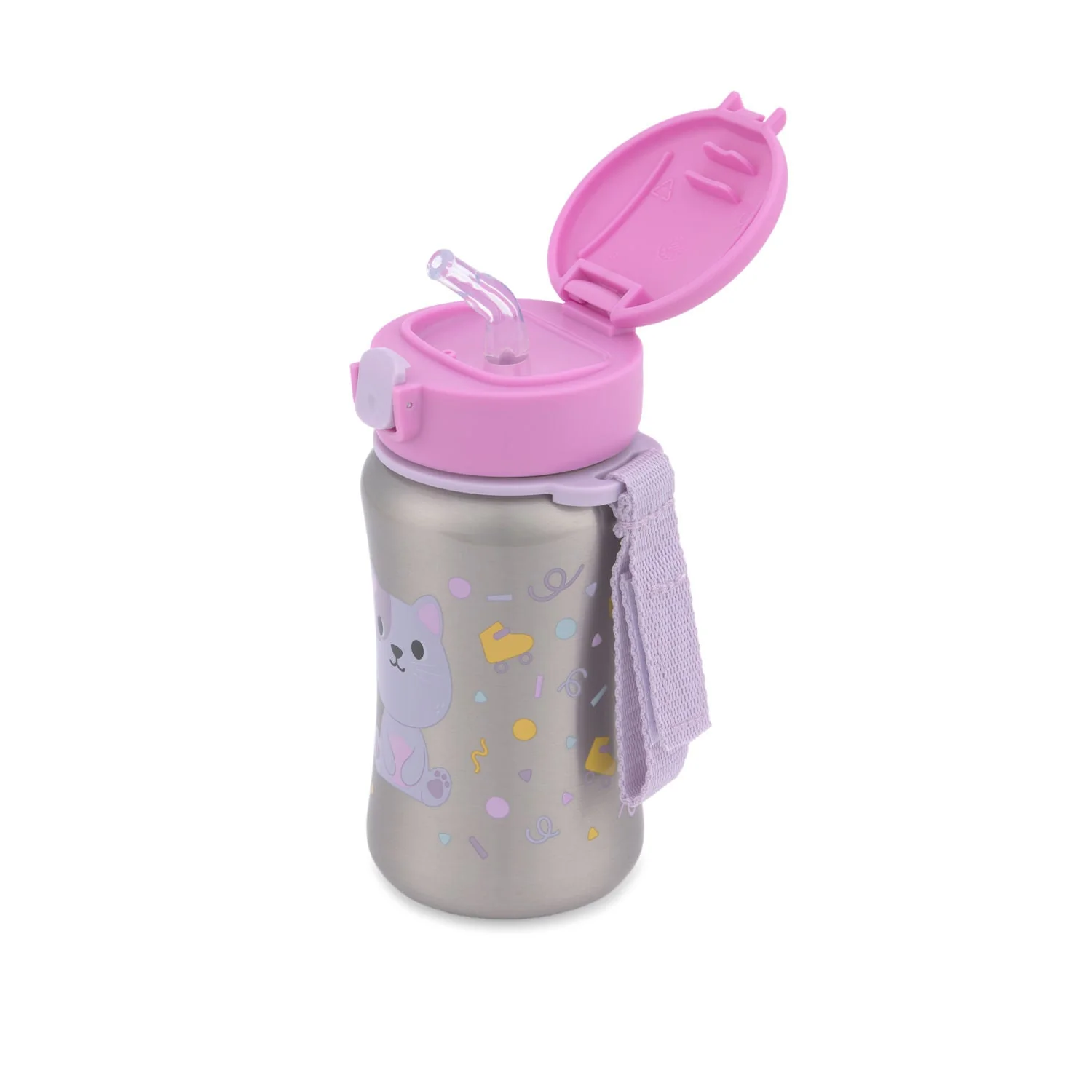 Cat Besties Squad Stainless Steel Straw Bottle - Image 3