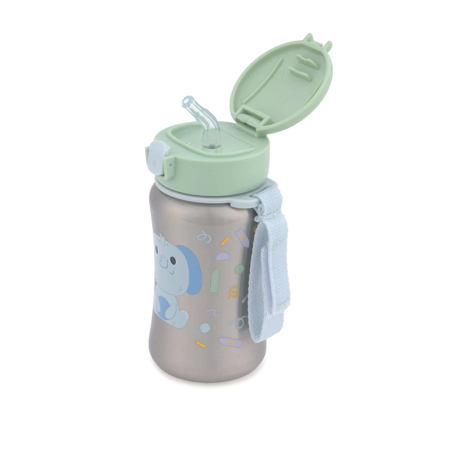 Elephant Besties Squad Stainless Steel Straw Bottle - Image 3
