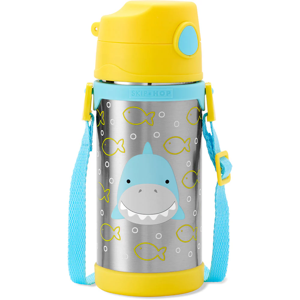 Zoo Stainless Steel Straw Bottle - Shark