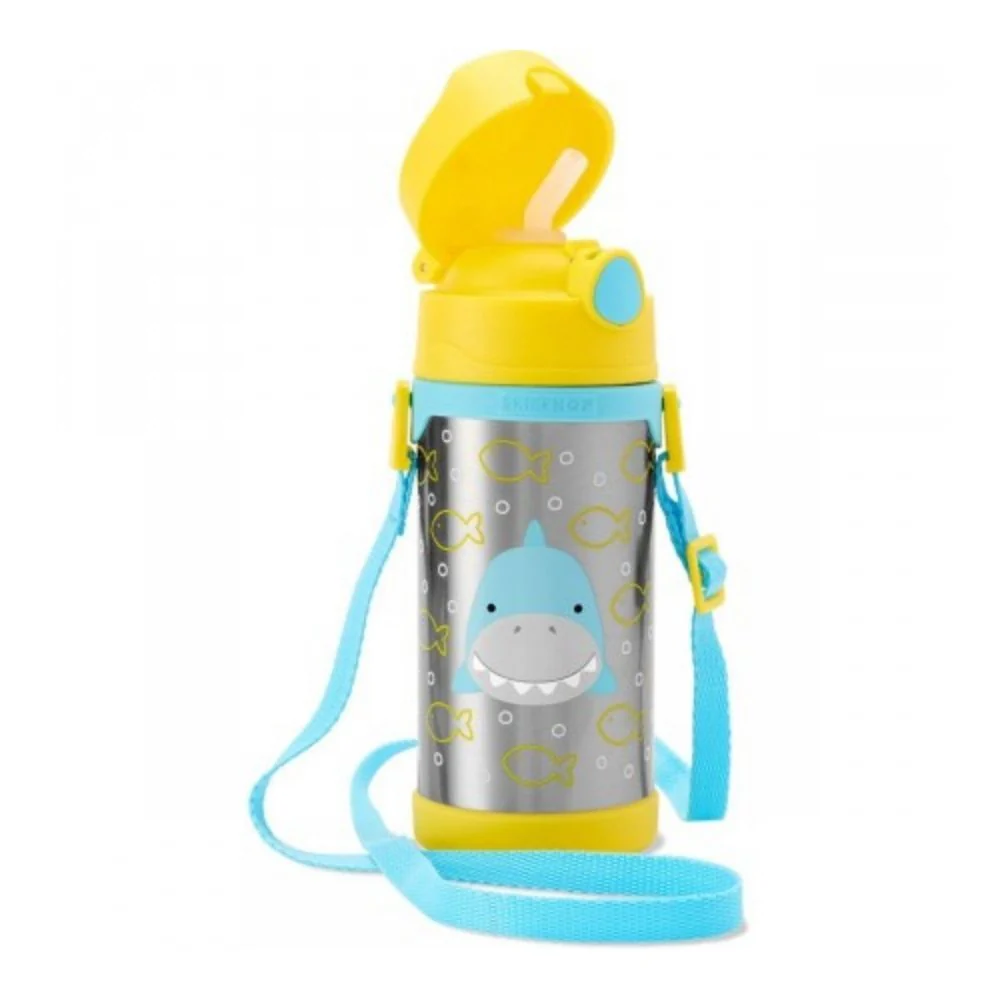 Zoo Stainless Steel Straw Bottle - Shark - Image 2